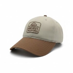 Smokey Bear Prevent Wildfires Snapback Hat Tan Brown Baseball Cap Official Logo